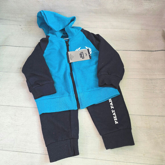 Phat Farm Boys Hoodie Set 18M Blue Black 2PC Zip Up Outfit NWT - Picture 1 of 5